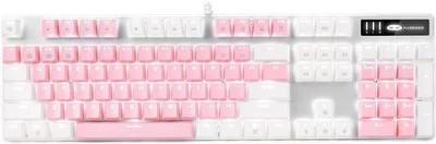 Teclado mecánico para juegos MageGee MK-Storm, interruptor azul actualizado - rosa/blanco Foto 1 de 4