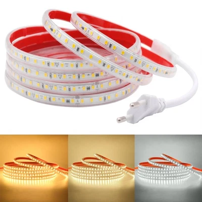 230V LED Streifen 2835 SMD Stripe Band Lichtband Lichterkette Wasserdicht IP67 - Bild 1 von 4