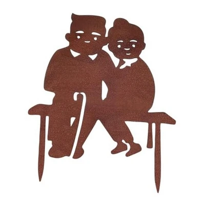 Letrero de jardín Rust abuela y abuelo pareja vieja arte metal patio estaca jardín  Foto 1 de 4