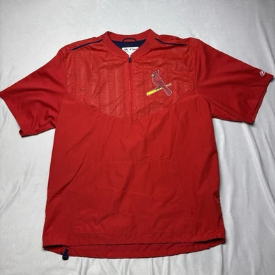 St. Louis Cardinals Majestic Jacket Men’s XL Warm Up Cool Base 1/4 Zip Vented - Image 1 of 4