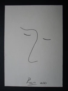Original Crayon drawing signed Picasso 4.5.60 - Picture 1 of 1