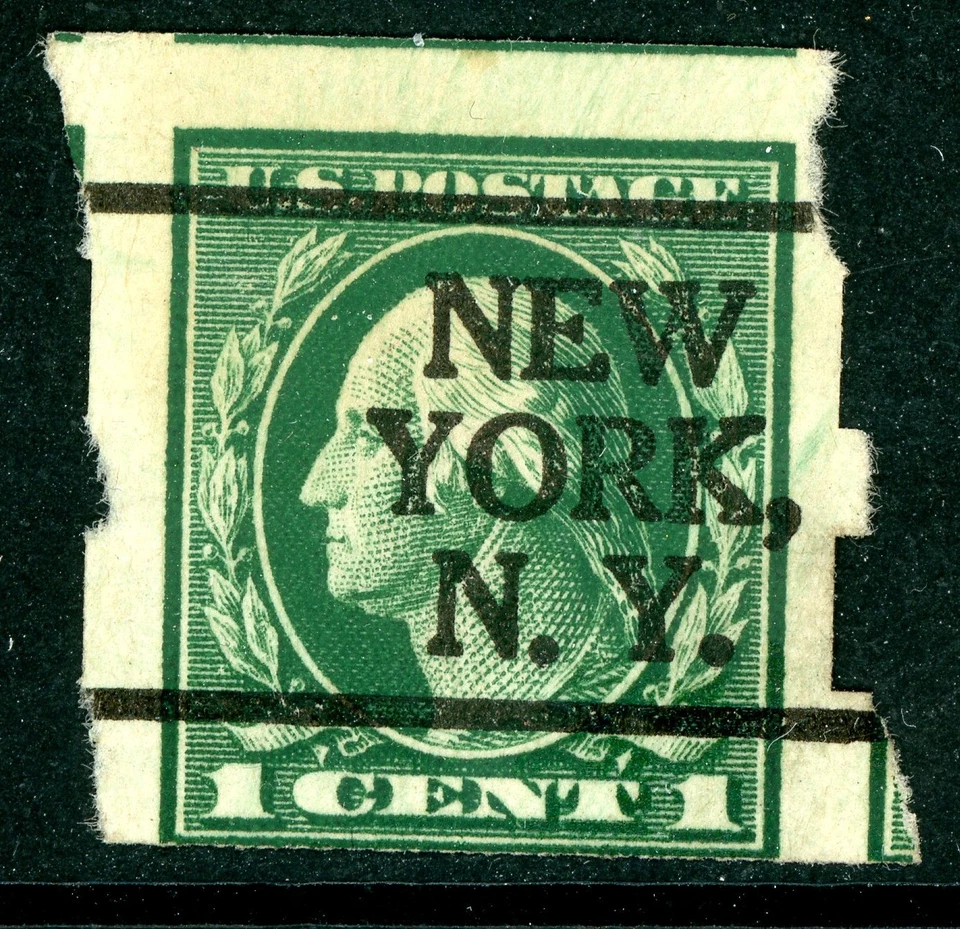 USA 1912 Washington 1¢ Green Schermack Type III Perfs SL Wmk Sc# 408 VFU N115 - Image 1 of 4