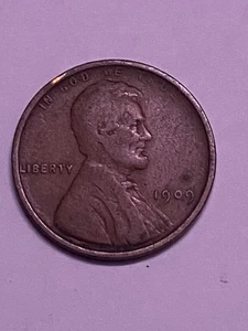1909 Philadelphia Mint Copper Lincoln Wheat Cent #3 - Bild 1 von 2