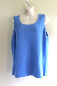 Talbots Pullover Weste 1X Plus Periwinkle Blau Baumwolle Viskose Strick Ärmellos U-Ausschnitt - Bild 1 von 6