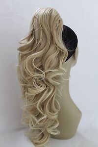 UK-New Long Synthetic Curly Claw Clip-in Ponytail Hairpiece Extension Bun updo