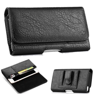 Large Phone Leather Pouch Case Cover Belt Clip For iPhone 16 Pro Max/15 Pro Max - Image 1 of 4