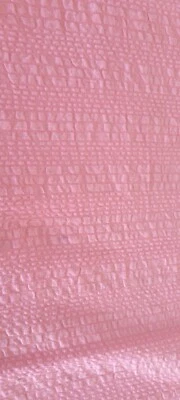 VINTAGE 1960s-1970'S ~  Pucker FABRIC  craft  ~ 100% Cotton ~ Pink Salmon ~ 2 yd - Image 1 of 4