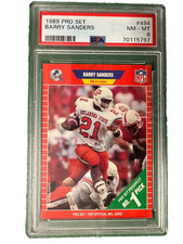 1989 Pro Set Barry Sanders Rookie Card PSA 8!