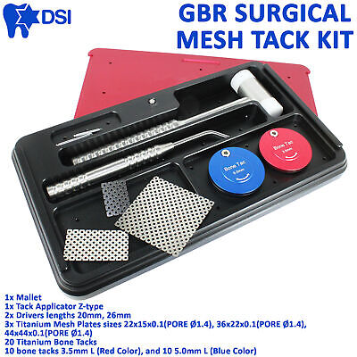 DSI Dental Implant GBR Guided Bone Tack Regeneration Membrane Surgical Mesh Set • 977.67£