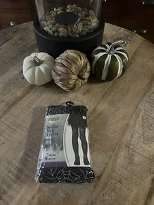New Spirit Spider Web Tights Size MD/LG Black /Silver - Picture 1 of 6