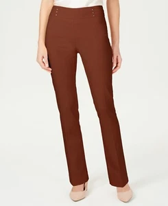 Jm Collection Studded Pull-on Pants Petite & Petite Short Dark Rust SZ PL - Picture 1 of 4