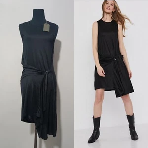 All Saints Black Dress Lisen Size XS 160/76 cm Wrap Dress Tank 2024 - Picture 1 of 19
