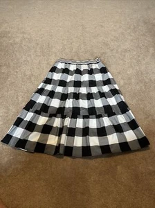 Neu mit Etikett schwarz weiß Buffalo kariert Medium Talbots gefütterter Midirock elastischer Bund - Bild 1 von 9