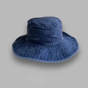 Vintage Style Men Denim Sun Hat Cap Bucket Wide Brim Folding Outdoor Fishing - Picture 1 of 16