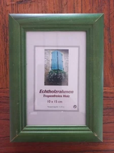 Echtholz Bilderrahmen Rahmen grün vintage 10 x15 - Bild 1 von 2