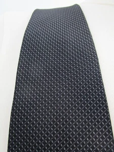 Zylos George Machado Men's Tie Black Geometric 58" Long 4" Wide Silk Necktie VTG - Picture 1 of 7