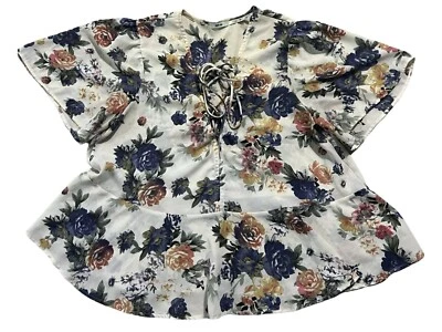 Top floral azul kimchi - talla grande Foto 1 de 3