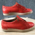 Clarks Shoes Womens 9.5 M Casual Sneakers Orange Leather Round Toe Low Top