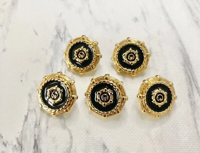 (5) ST. JOHN Collection Sport Black Gold Caviar Buttons Replacement Jacket Shirt - Image 1 of 4