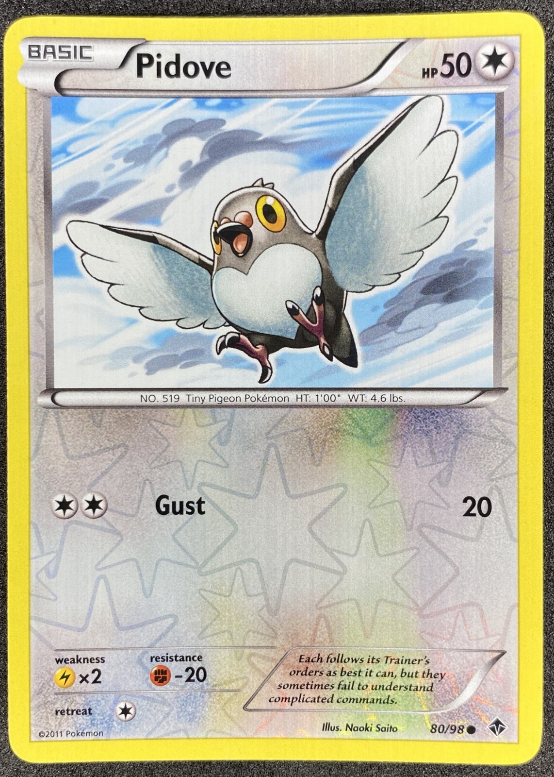 Pokémon Pidove Reverse Holo 80/98 EPO Emerging Powers LP/NM