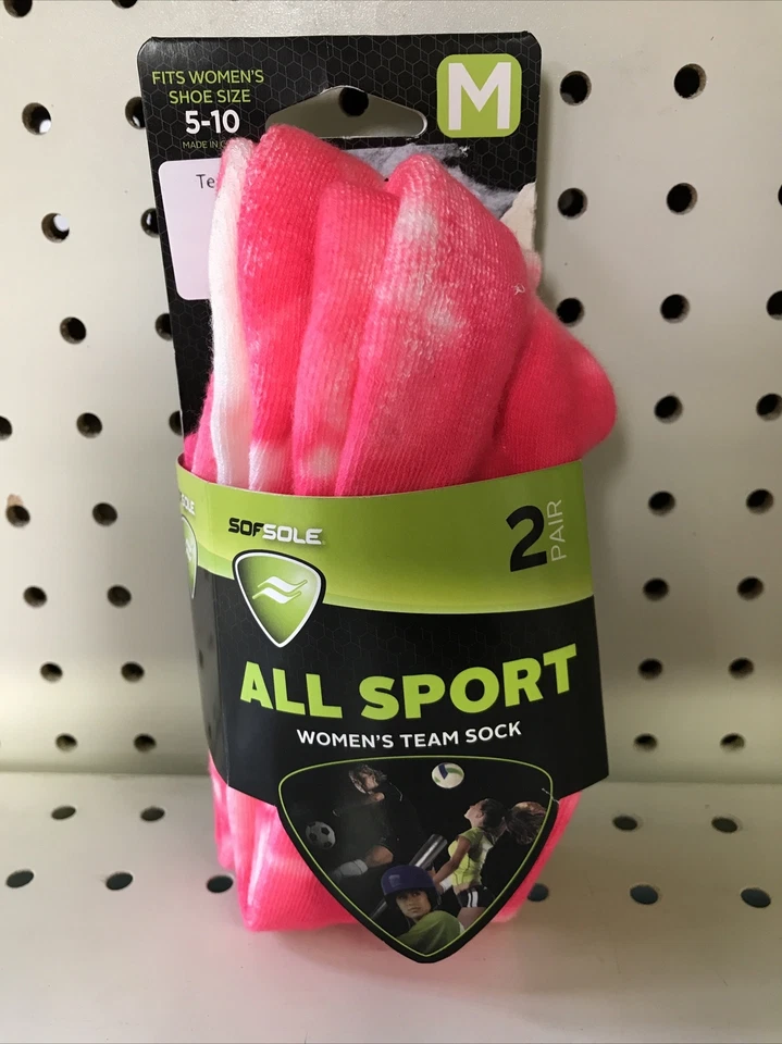 MEIAS SPORTS GEAR ROSA NEON Tamanho 5-10 Rosa Médio 2 Pares  - Imagem 1 de 4