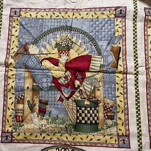 Paneles de tela de calendario Debbie Mumm con grandes bordes y bloques tema de jardín 2002 - Imagen 1 de 4