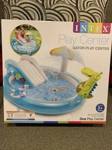 Neu INTEX Gator Spielcenter Kinder aufblasbar Schwimmbad Wasserrutsche Sprühgerät - Bild 1 von 5