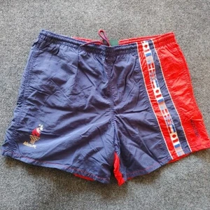 Vintage Speedo Atlanta 1996 Olympic Flags Shorts Mens Size S Blue Red - Picture 1 of 9