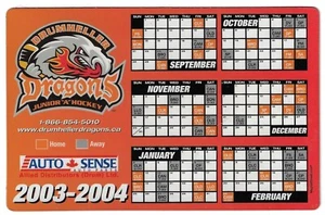 RARE 2003-04 Drumheller Dragons AJHL MAGNET Hockey Schedule !!! Auto Sense - Picture 1 of 1