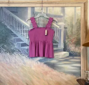 Terra & Sky gesmoktes Stretch-Tanktop mit Raffung Fuchsia Gr. L - Bild 1 von 12