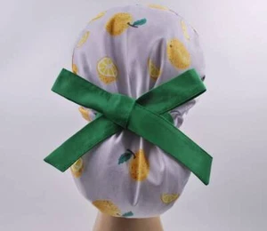 Scrub hats, nurse scrub cap, womens surgical hat, ponytail scrub cap orange - Picture 1 of 3