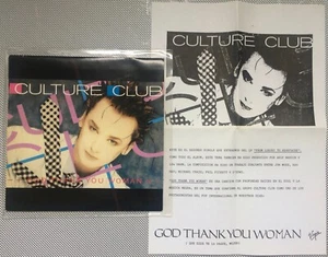 CULTURE CLUB God Thank You Woman RARE 7" SPANISH DJ PROMO SINGLE W/ PRESS SHEET - Picture 1 of 6