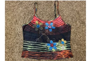 NEU Junior Romwe kurzes Camisole Größe Large geblümt - Bild 1 von 4