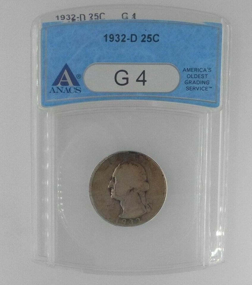 Key Date 1932 D Washington Quarter Good 4 ANACS  - Image 1 of 4