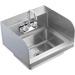 Commercial Hand Sink 17 x 15 in. NSF Stainless Steel Sink with Faucet and Side S - Picture 1 of 8