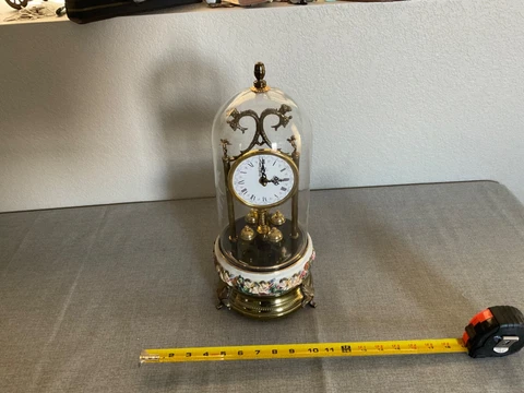 VINTAGE REUGE MUSICAL! ANNIVERSARY CLOCK GLASS ETCHED DOME Cover
