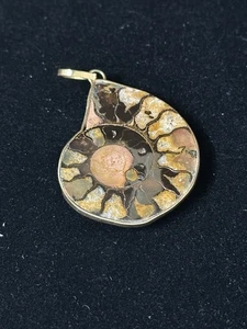 Ammolith Fossil Anhänger Set in Kupfer 2,5" - Bild 1 von 5