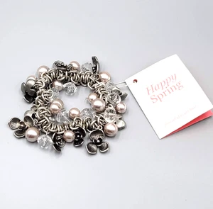 Pulsera Chicos Susurros de Primavera Regalo Pulsera Tono Plata Cuentas Flores - Imagen 1 de 8