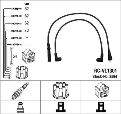 Cables de encendido 2564 NGK para VOLVO 240 240 Kombi 340-360 740 Kombi 760 740 - Imagen 1 de 4