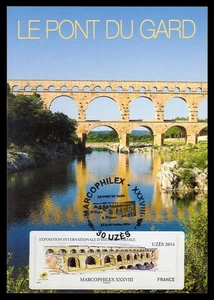 FRANCE 2014 Carte Maximum Card ATM LISA - MARCOPHILEX Uzès Pont du Gard aqueduct - Imagen 1 de 1