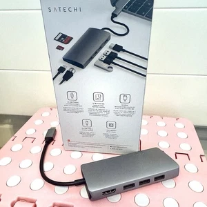 SATECHI USB C Hub Multiport Adaptateur V2 8 en 1 - HDMI, SD/Micro, 3x USB A, USB C - Photo 1/5