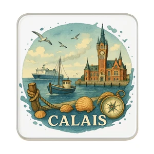 Imán de nevera Calais, Francia | Recuerdo de viaje regalo coleccionable - Imagen 1 de 5
