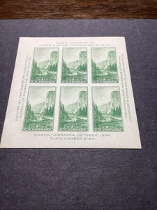 Scott#751-1934 Trans-Mississippi Souvenir Sheet of 6 MNHOG-Imperforate-US - Picture 1 of 2
