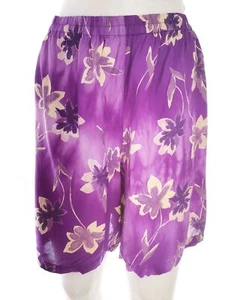 B Vintage T. 40 Morado Pantalones Cortos Viscosa 100% - Imagen 1 de 5