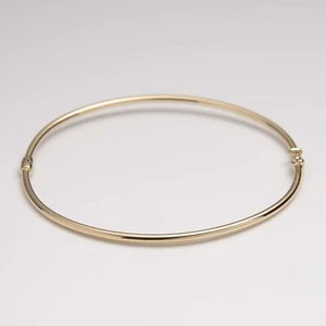 2mm Shiny Tube Bangle Bracelet Real 10K Yellow Gold - Picture 1 of 7