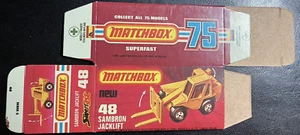 Matchbox Superfast #48 Sambron Jacklift  '74-'76 Type J Repro Box - Picture 1 of 2