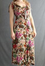 ETRO Milano Gorgeous Floral V Shape Neck Layered Lace Up Sleeveless Maxi Dress