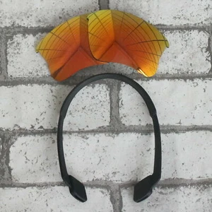 Anti-slip Ear Strap & Replacement Lenses for-Oakley Flak Jacket XLJ -Red & Black - Picture 1 of 4