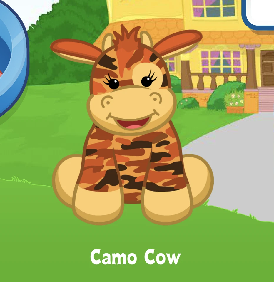 Webkinz Camo Cow Virtual Adoption Code Only Messaged Webkinz Camo Cow Orange Pet - Image 1 of 1