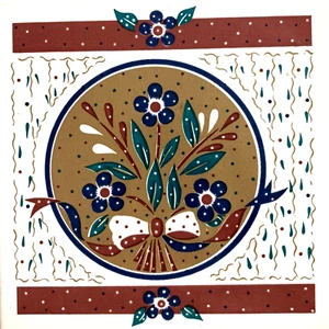 Trivete floral de azulejos de corcho de cerámica hecho en Taiwán - Imagen 1 de 5